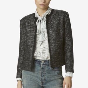 Avec Les Filles Kensington raw edge tweed blazer size L